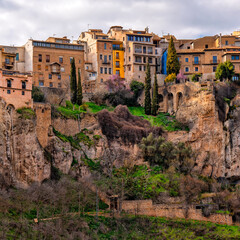 Naklejka premium Spain, Cuenca. Castile La Mancha. Travel and tourism in Europe. Spanish Architecture and History 