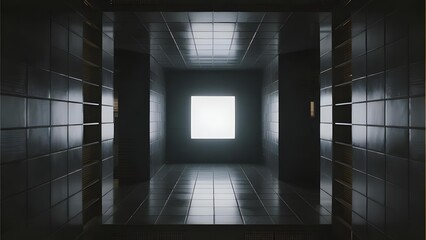 Dark Corridor with Bright Light at the End