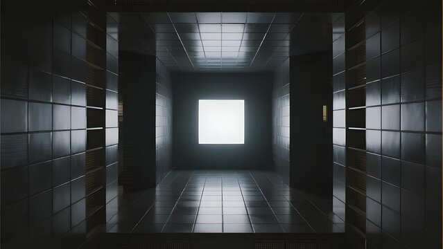 Dark Corridor with Bright Light at the End