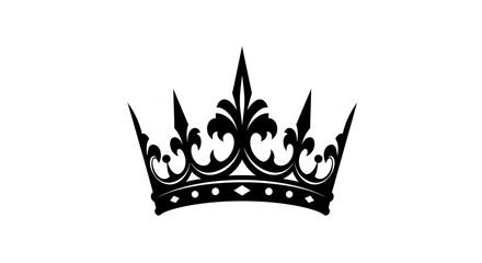 Ornate black crown graphic design