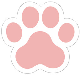 Cute Pink Paw Print Icon For Pets, Animals, Logos, And Kid-Friendly Design Projects © Natalia