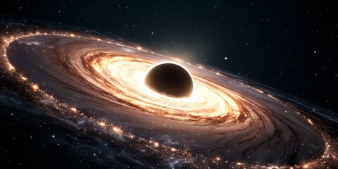 Exploring the captivating phenomena of a black hole surrounded by a brilliant accretion disk in deep space ai, black, hole, accretion, disk, space, cosmos, astronomy, celestial, universe, stars, gas,