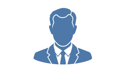 Professional Male Avatar Silhouette in Blue.