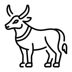 An outline style icon depicting egypt bull