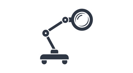 Magnifying Glass Desk Lamp Icon for Detailed Examination and Study.