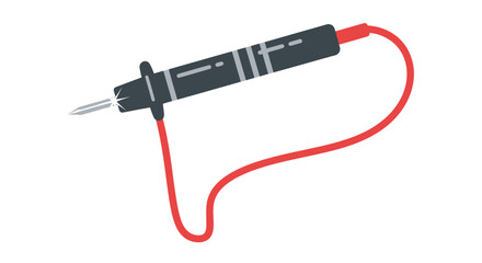 Multimeter test probe with red wire for electrical diagnostics.