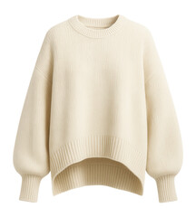 Fototapeta premium Oversized knit sweater with dropped shoulders and a high-low hemline
