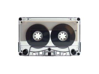 Transparent Audio Cassette Tape, Vintage Music Technology, 80s Nostalgia, Retro Media