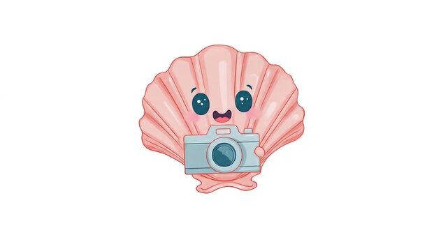Seashell cartoon character photography