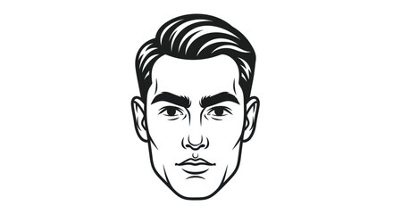 Close up portrait of a serious man with dark hair and strong jawline.