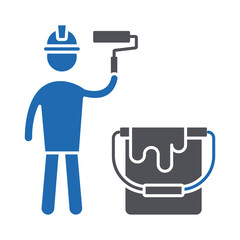 Painter  Worker Vector Icon which can easily modify or edit
