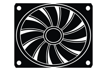 cooling fan silhouette vector art icon