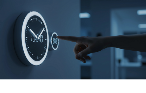 Smart Home Automation Hand Interacting with a Modern Climate Control System for Comfort and Efficiency