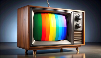 Vintage TV, colorful test pattern