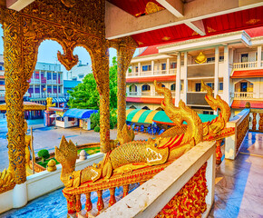 Ornate porch of Wat Buppharam, Chiang Mai, Thailand