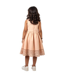girl in dress, back view isolated on transparent background