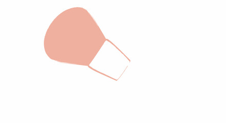 Minimalist illustration of a soft cosmetic makeup brush.