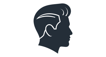 Stylized Silhouette of a Mans Head with a Pompadour Hairstyle.