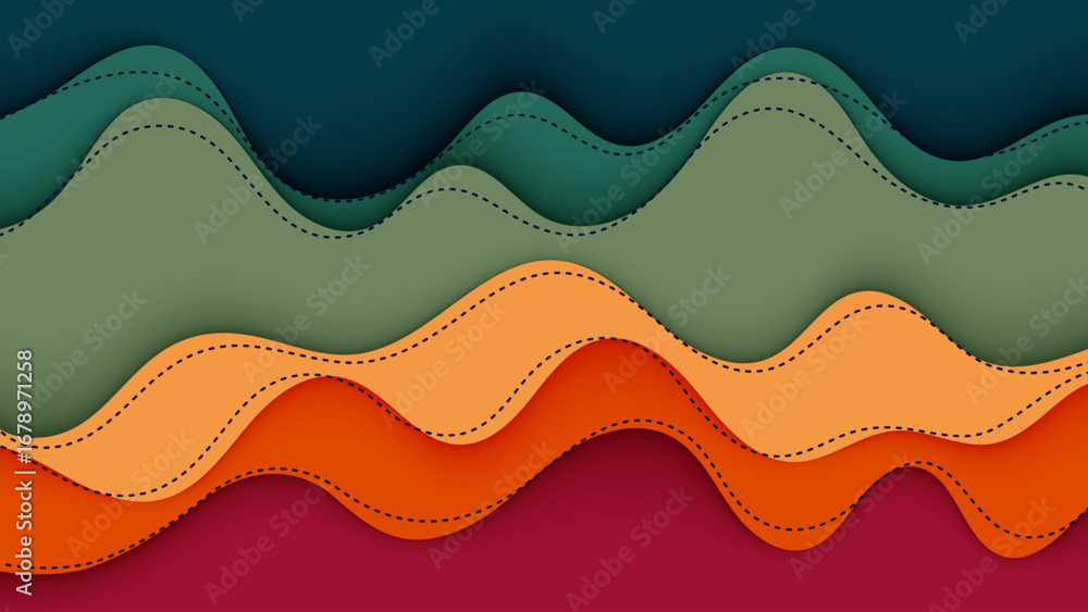 Aufkleber colorful abstract wave background design with flowing lines and modern pattern