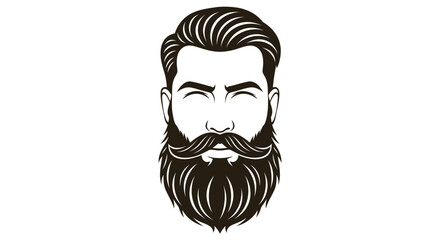 Detailed illustration of a man with a full beard and mustache.