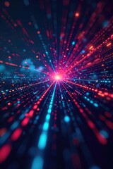 A complex network of intersecting lines representing data flows and technological convergence, illustrating the concept of intersection technology in a vibrant, abstract way ,  overlap,  futuristic