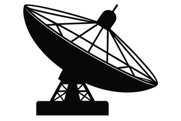 satellite dish silhouette vector art icon