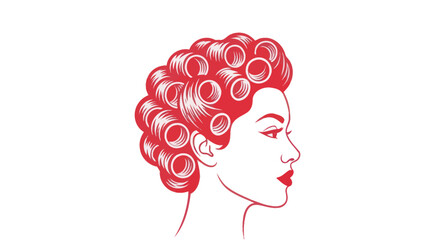 Vintage Hairstyle Profile of a Woman.