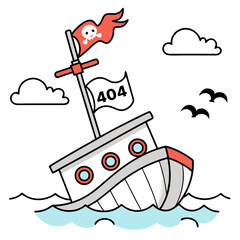 Lost Pirate Ship in Digital Storm &ndash; Navigational Breakdown Concept Art