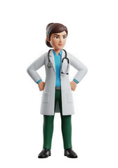 Fototapeta premium Professional Female Doctor with Stethoscope, Confident Pose