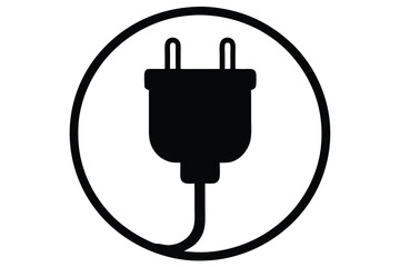 smart plug silhouette vector art icon