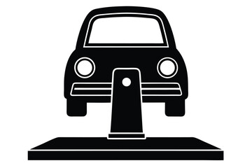 smart parking meter silhouette vector art icon