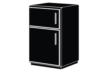 smart refrigerator silhouette vector art icon