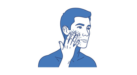 Man Applying Shaving Cream to Face.