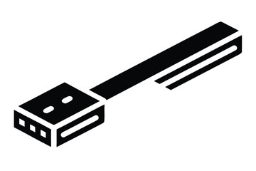 streaming stick silhouette vector art icon