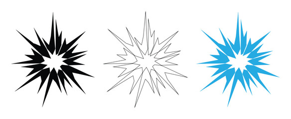 Dynamic explosion bursts graphic design elements