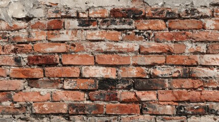 Fototapeta premium Peach Tile. Old Brick Wall Texture Background with Stone Wall Effect