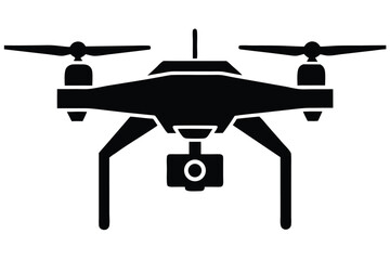 surveillance drone silhouette vector art icon