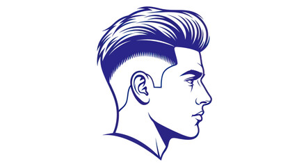 Vector illustration of a man with a modern hairstyle.