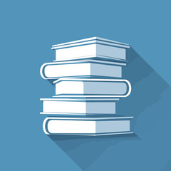 Clean and Modern Book Stack Icon Perfect for Libraries and Educational Projects in a Flat Design