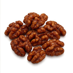 Obraz premium Sweet Glazed Walnuts on White Background