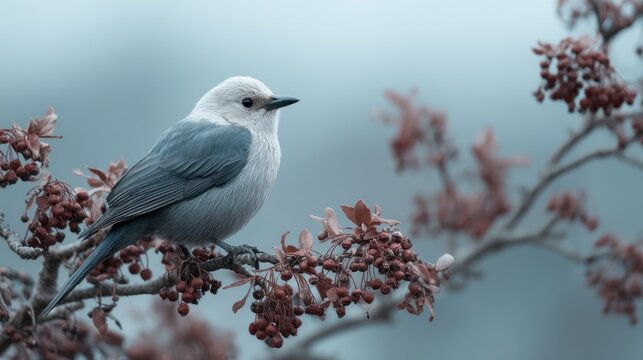 Artistic portrayal of a Clark's nutcracker perched delicately on a branch