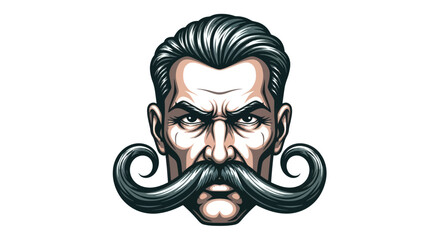 Intense Man with Elaborate Handlebar Mustache.