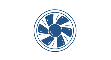Obraz premium Circular Rotating Fan Blue Blades Industrial Design.