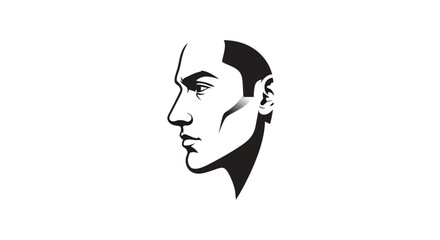 Profile of a Man: Serious Focused Expression.