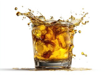 Splashing drink in a glass