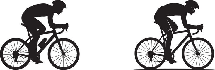 Cyclist Silhouette in Motion Active Lifestyle and Sports