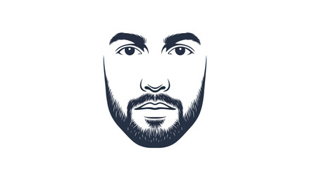 Closeup portrait of a man with a wellgroomed beard and serious expression.
