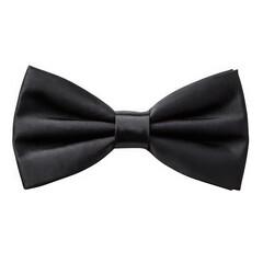 Elegant black textured bow tie isolated on transparent background
