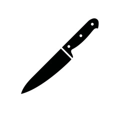 A versatile kitchen knife, sleek and sharp, presented as a clear graphic icon for various culinary applications and food preparation tasks