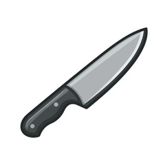 A simple vector illustration of a chef's knife icon. This sharp kitchen utensil is perfect for cooking, culinary themes, and food preparation graphics